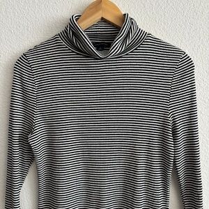 Tommy Hilfiger Black and White Striped Knit Top